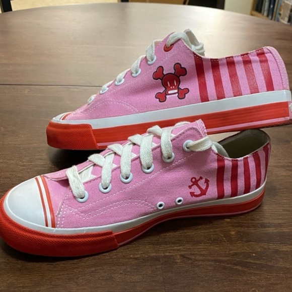PAUL FRANK PRO KEDS ATHLETIC SHOE COLLAB PINK & RED UNISEX W’S 12 1/2 M’s 11 - Picture 1 of 6